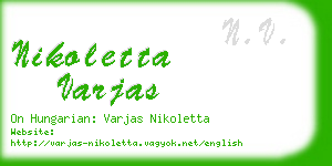 nikoletta varjas business card